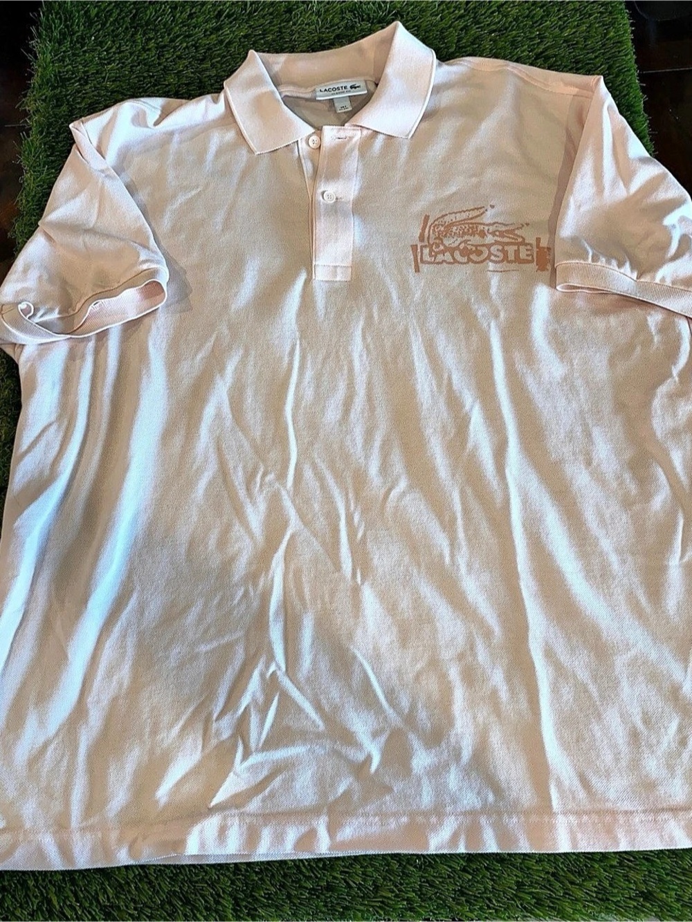 Lacoste Classic Fit Graphic Crocodile Polo Shirt Pink XXL